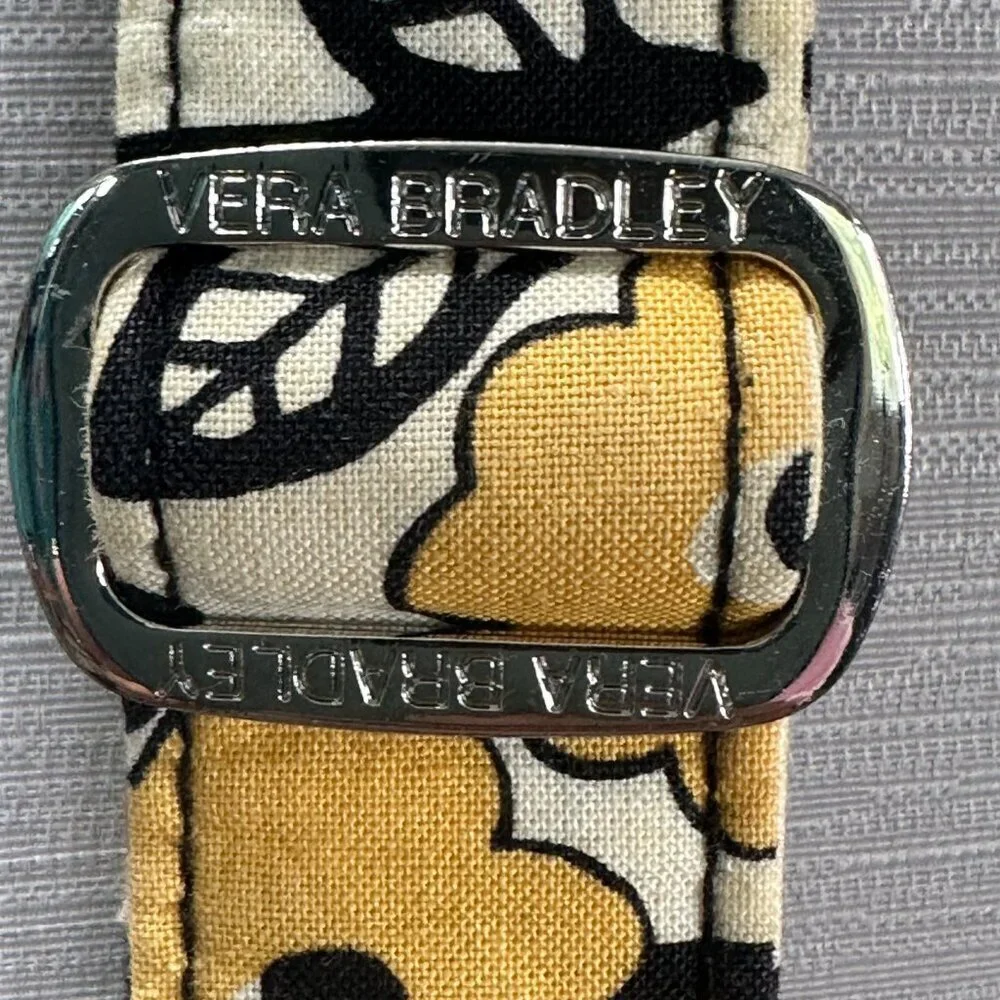 Vera Bradley Go Wild Crossbody Bag Adjustable Strap Zip and Open Pockets Yellow